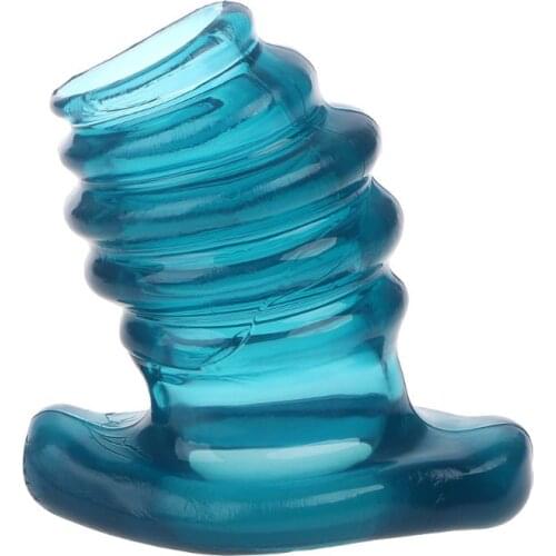 68UD Cock Dock Full Access Tunnel Butt Plug Rippled Enema Hollow Play