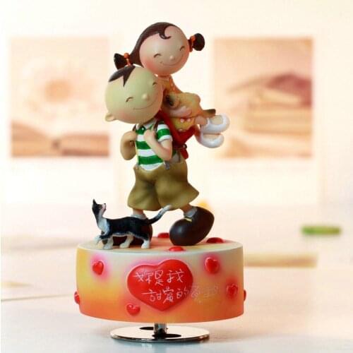 Rotating sweet music box birthday gift girlfriend gifts for wedding and Christmas in home decoration free shipping