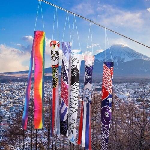 Koinobori Japanese Carp climbing Flag Wind Socks Koi nobori Fish kites infant streamer children tent confetti flag