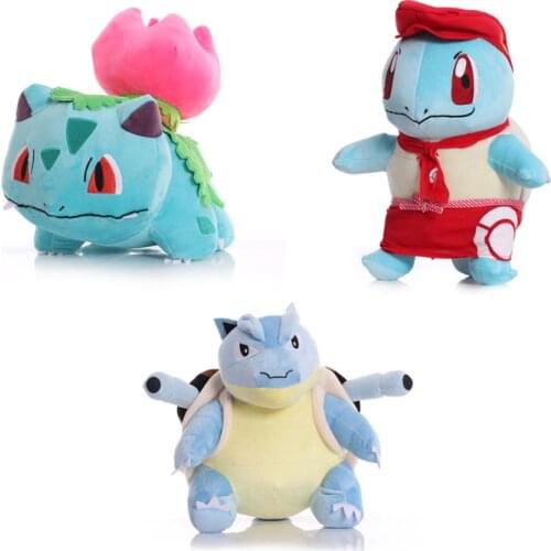 3 Styles 30-35cm Pokemon Bulbasaur Blastoise Squirtle Plush Toys Dolls Kawaii Stuffed Peluches Gifts for Kids