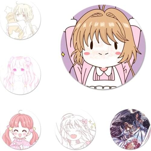 58mm Anime Cardcaptor Sakura Art Clea Icons Pins Badge Decoration Brooches Metal Badges For Clothes Backpack Decoration