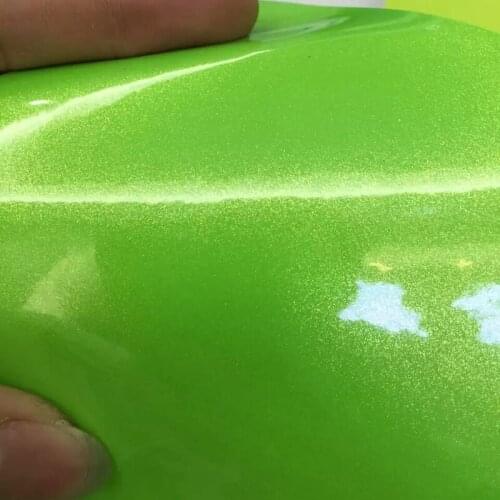 1.52x20m air free bubbles Goden Sand Pearl Vinyl Apple green car wrapping foil