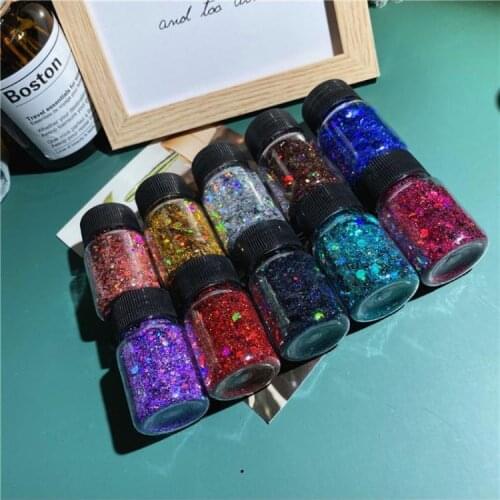 10 Colors Resin Chunky Glitters Epoxy Resin Chunky Hexagons Sequins Pigment 10g N84D
