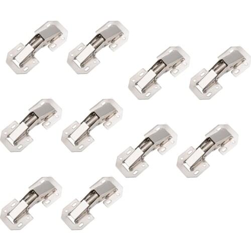 10PCS Kitchen Cabinet Door Hinges Concealed Cupboard Door Hinges for Furniture No Slot Required Easy to Install