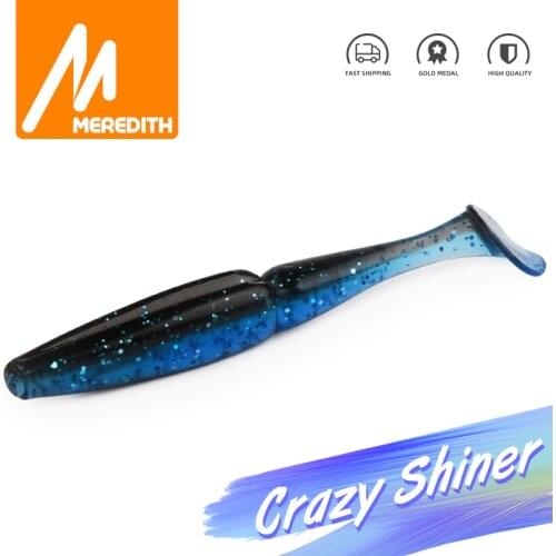 MEREDITH Quality Lures Crazy Shine Shad 10pcs 90mm 6g Pesca Fishing Soft Lures Silicone Bait Wobblers Leurre Souple