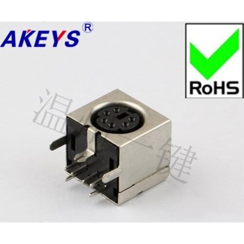 10PCS MDC-6-03 square keyboard plug DIN socket S terminal full package 6-pin six-core socket mother head