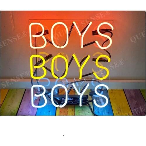 14"x10" Boys Boys Boys Three Colors Custom Acrylic Neon Light Lamp Sign Bar Handmade Real Glass Decorate Home Wall Room Club