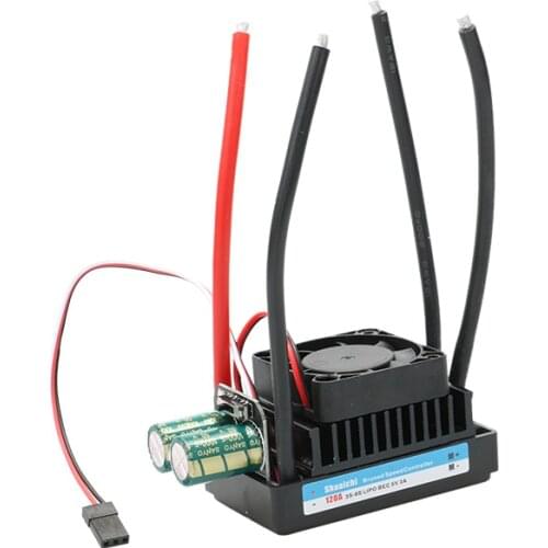 1pc 3S-8S 100A 120A Dual Way Brushed Motor ESC DC 12-35V High Voltage RC Crawler Car Speed Controller 3A BEC 5V 3A UBEC Air Cool