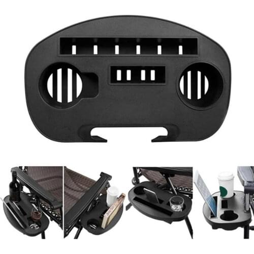 1X Black Gravity Folding Lounge Beach Chair Outdoor Camping Recliner Tray Tool Garden Folding Chair Tray silla playa (Only Tray)