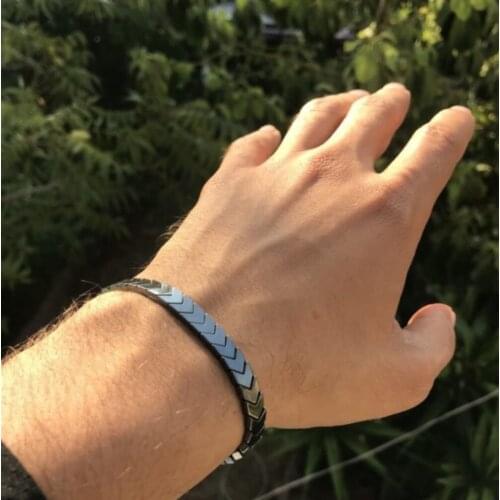2021 fashion Natural Stone (hermes) Hematite Arrow Bracelet unisex real natural stone made of each wrist flexible structure