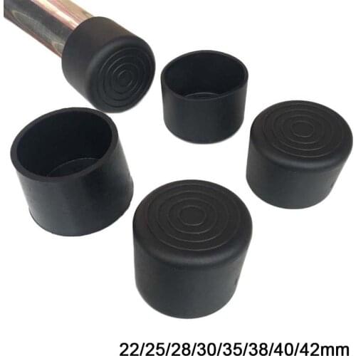 4pcs Black PVC Rubber Chair Table Feet Pipe Tubing End Cover Caps Cap Floor Protection 22/25/28/30/35/38/40/42mm