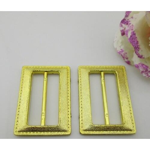 AB73 43mm)20pcs Rectangle Golden Acrylic Ribbon Buckle For Chair Sash