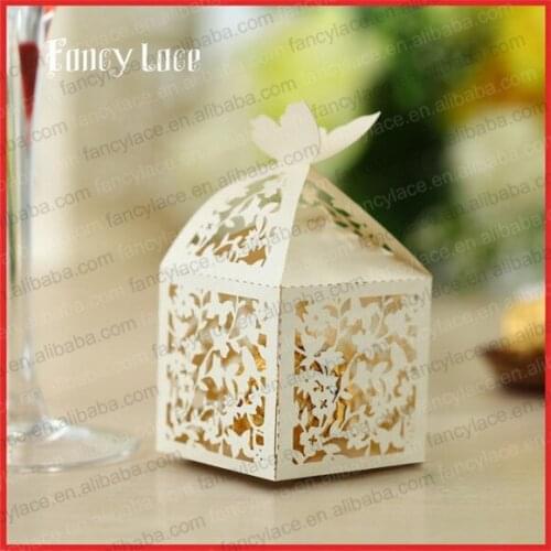 50pcs Laser Cut Flowers Candy Box Customized Party Decoration Gift Packing Bags Chocolate Boxes Baby Shower Decoration Supplies