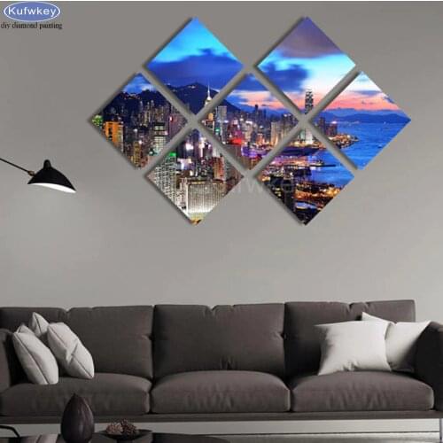 7pcs diamond embroidery 5d painting,City view,diy Diamond Painting,Stitch Cross,3D,Diamond Mosaic,mazayka,pattern,puzzles,decor
