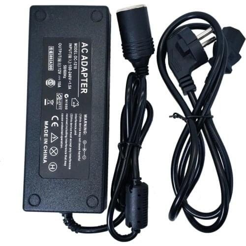 AC Adapter DC 110V 220V to 12V 2A 5A 8A 10A Power Adapter Car Cigarette lighter Converter inverter 220V 12V lighter With EU Plug