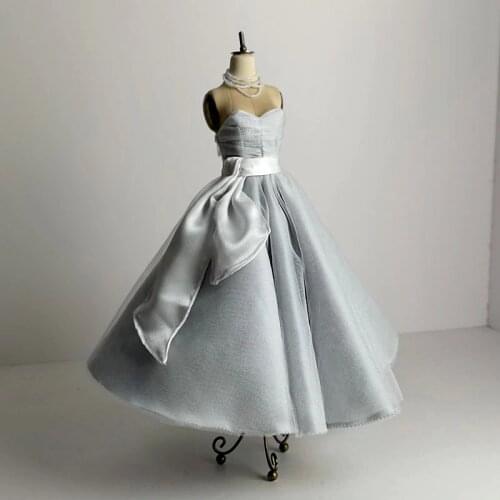 T02-X500-1 Blyth st Doll clothes 1/3 1/4 bjd 1/6 dolls Accessories handmade custom made light grey color party dress 1pcs