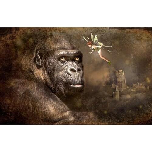 Full Drill Square/Round Diamond 5D DIY Diamond Painting Embroidery Cross Stitch "Elf Monkey" Rhinestone Mosaic Painting Arts