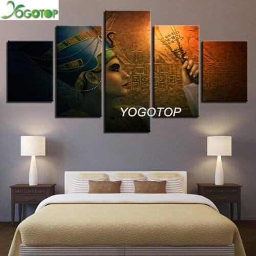 Diy Diamond Painting cross-stitch 5D Full Drill Mosaic Diamant Embroidery Rhinestone Wall Art 5 Pieces Queens Of Egypt ML1120