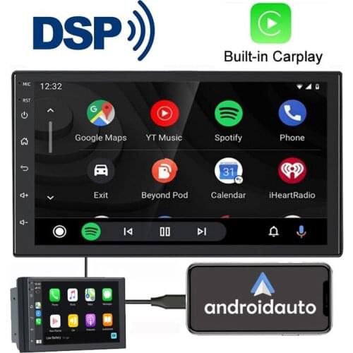 7 Inch DSP RDS Android 10 Multimedia HiFi Video Player GPS Navigation Car Radio Stereo Wifi BT Carplay Android Auto AHD AM FM