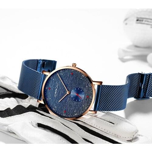 CRRJU Fashion Mens Watches Top Brand Luxury Quartz Watch Men Casual Slim Mesh Steel Waterproof Sport Watch Relogio Masculino