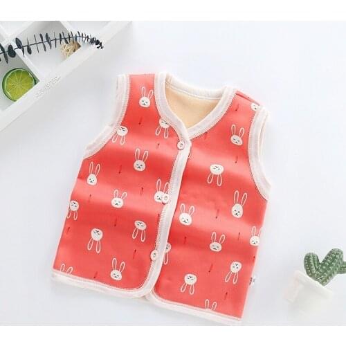 1 2 3 4 5 Year Old Children Clothes Kids Vest Autumn/winter Baby Waistcoat 2021 Brand Design Print Cartoon Cotton Toddler Vest