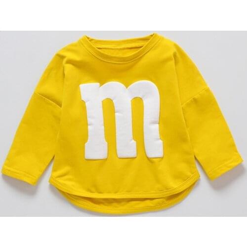 Baby Sweatshirts Spring Autumn Child Cartoon Chocolate Bean Print Sweater Kids Long Sleeve T-shirt Casual Clothing