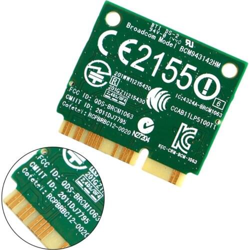 DW1704 R4GW0 BCM943142HM Wireless WiFi 300Mbps Bluetooth-compatible 4.0 Mini PCI-E Card Au06 19 Dropship