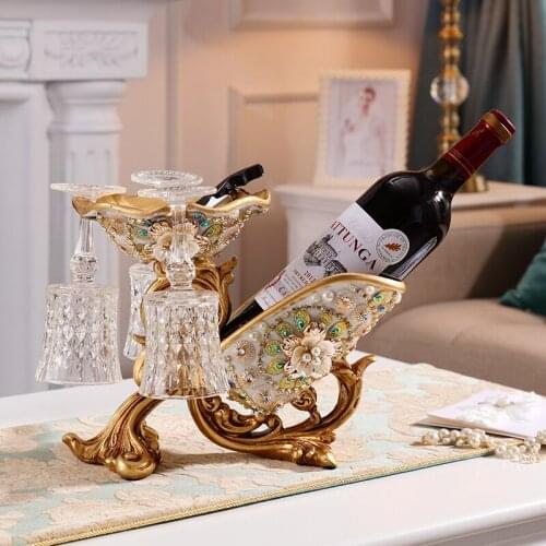 European wine rack furnishing articles wine goblet frame ornament