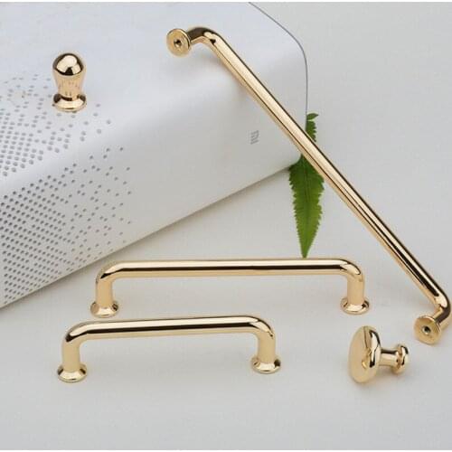 European Luxury Gold Zinc Alloy Cabinet Handles and Knobs Kitchen Cupboard Wardrobe Door Pulls Furniture Handle Hardware