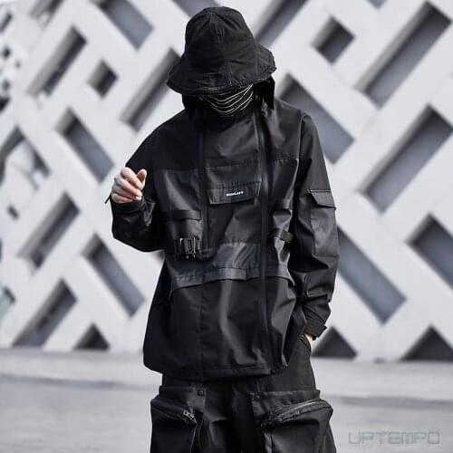 Functional jacket windbreaker arm pocket double front zipper techwear WSNHlab ninjawear streetwear futuristic