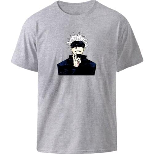 Gojo Satoru Jujutsu Kaisen T shirts Man Plus Short Sleeve Casual Top 2021 Summer Funny Black O-Neck Top Anime Graphic Tee