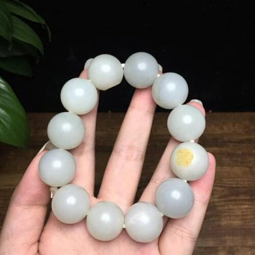 H68#Xinjiang Hetian jade seed material bracelet, jade quality and delicate