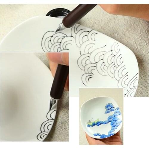 Pottery tools on-glaze dipping fountain pens school pottery painting tools fine brushes