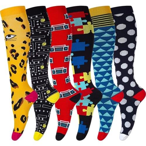 New Compression Socks Men Women Anti Fatigue Varicose Veins Edema Knee High 20-30 MmHg Sports Compression Stocking Drop Shopping