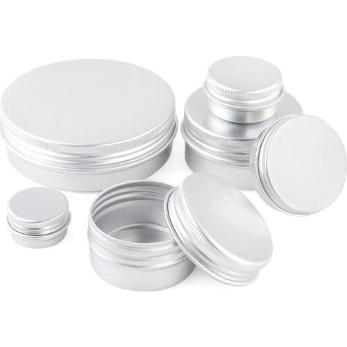 10 pcs Aluminum Cream Jar Tin Cosmetic Lip Balm Containers Nail Derocation Crafts Pot Refillable Bottle Screw Thread Empty