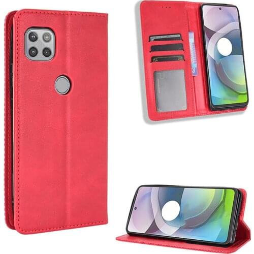 Leather Phone Protective Case Phone Holder Simple Fashion Flip Magnetic Cover w/ Card Slot for Motorola G 5G Phone