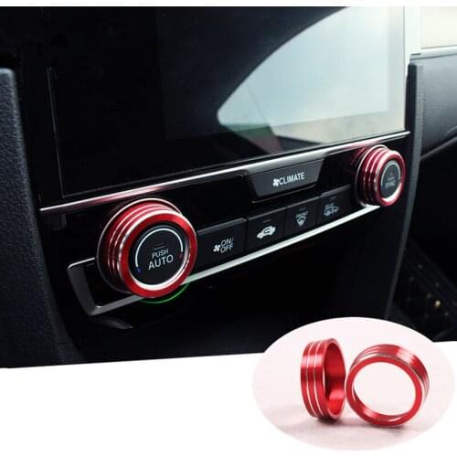 For Honda Civic 10th Gen 2016 2017 Red Console Air Condition Switch Cover Trim Car accesories interior Car decoration