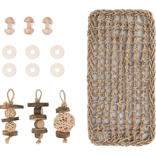 Rabbit Chew Toy Mat With Hamster Chew Toy For Guinea Pigs Parrot Rabbit Hamster Pet Tooth Grinding Toys Small Animals