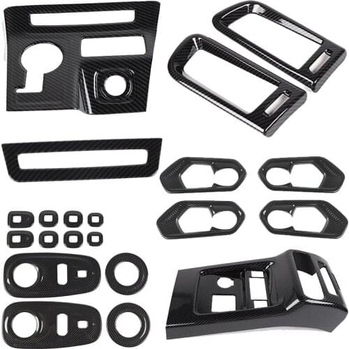 Carbon Fibre Doors Handle Bowl /Air Outlet /Steerig Wheel / Window Switch Frame Cover For Jeep Grand Commander 2018 2019 AAA231A