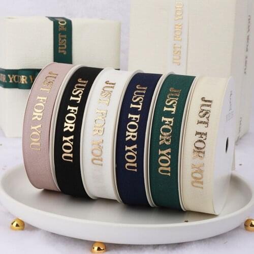 9 M/ROLLS JUST FOR YOU Printed Polyester Silk Ribbon for Wedding Christmas Party Decorations DIY Craft Lace Card Gifts Wrapping