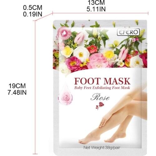 Rose Extract Foot Peeling Mask Exfoliating Remove Dead Skin Socks Moisturizing 50JF