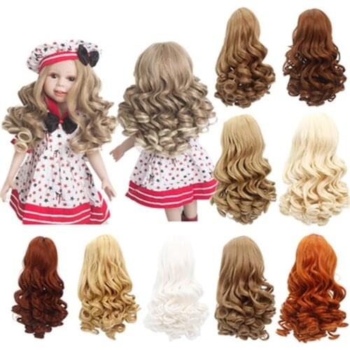 Doll Wigs for 18 inch American Dolls, Girls Gift Heat Resistant Long Curly Hair Replacement Wigs for 18 inch Dolls