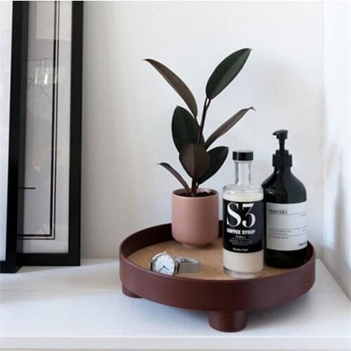 Trayed Ins Nordic Style Multifunctional Storage Tray Soap Box Soap Dish Fruit Tray Storage Tray Cup Erfume Sundries Round Trays