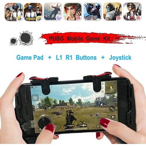 Mobile Game Part 4 in 1 PUBG Moible Controller Gamepad Free Fire L1 R1 Triggers PUGB Grip L1R1 Joystick for iPhone Android Phone