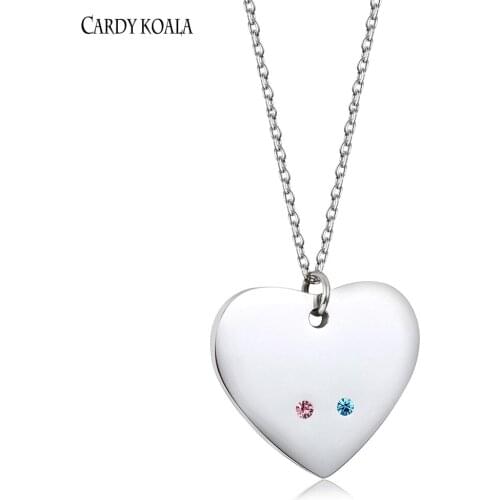 Cardy Koala Trendy jewelry stainless steel Heart Necklace women Birthstone Personalized Necklace
