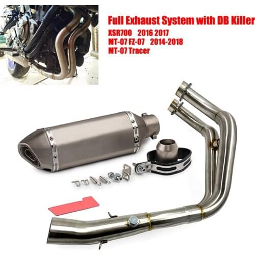 Motorcycle Exhaust Full system For Yamaha MT-07 FZ-07 Tracer 2014-2019 with Muffler XSR700 2016-2019