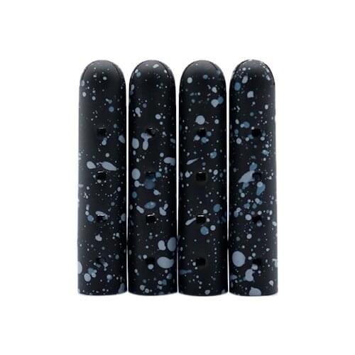 Coolstring Shoelaces Tips 2.3CM*5MM Black Aglets With Light Blue Spray Dots Easy Installation For Trendy Sneaker Laces Ends