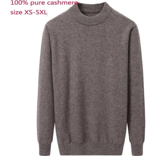 New Pure Cashmere Sweater Round Necked Wool Thickened Men Casual Computer Knitted Sweaters Plus Size XSSMLXL2XL3XL4XL5XL