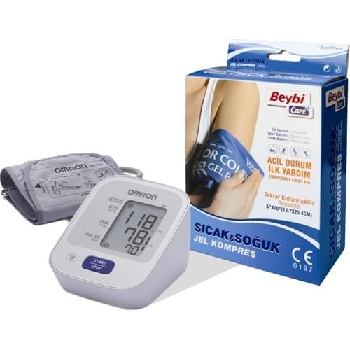 Omron M2 HEM-7121-E Intellisense Memory Arm Blood pressure monitor Beybi Hot Cold Gel Kompress