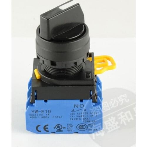 5 pieces original authentic 22mm selection switch button YW1S-2E10 knob 2 gears 1 normally open self-locking